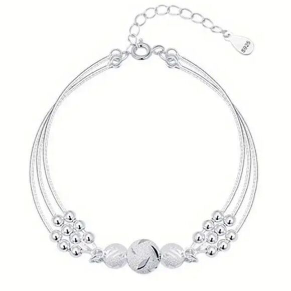 925 sterling silver beaded charm bracelet